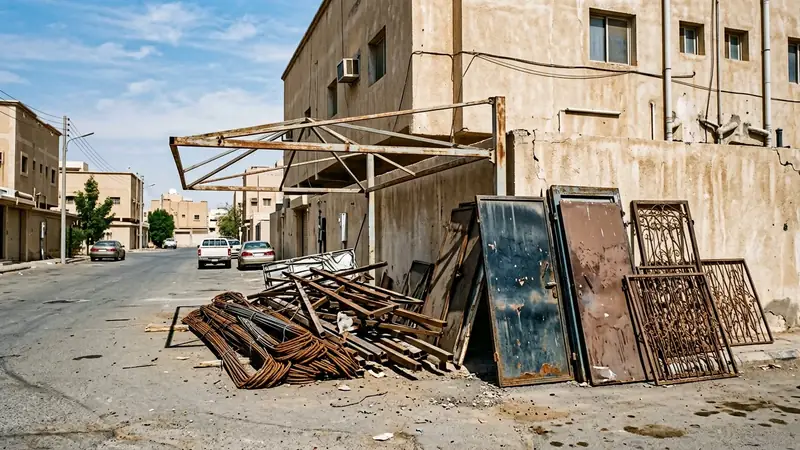 شراء حديد تسليح وهياكل ومظلات ومخلفات ترميم في أحياء الخبر